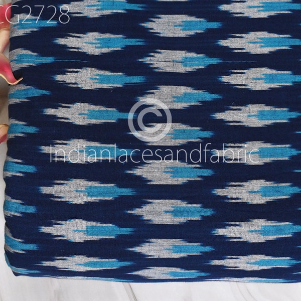 Bleu gris Handloom Ikat tissu par yard Homespun coton Ikat tissé à la main ameublement housse de coussin rideaux