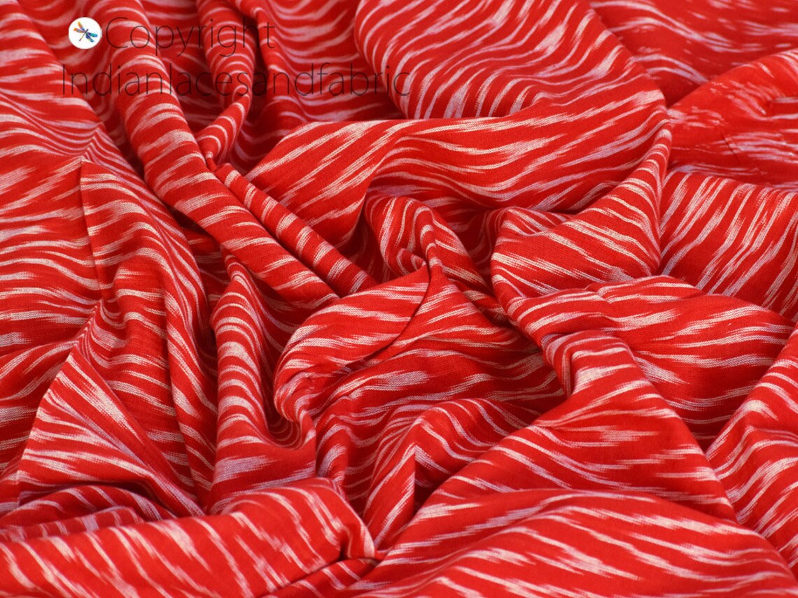 Red Ikat Fabric Yardage Hand Loom Cotton Sold by Yard Ikat Etsy