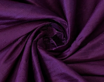 Violet Indian Pure Dupioni Silk Raw fabric by the Yard Dupion Wedding Bridesmaid Prom Dresses Crafting Sewing Pillowcases Costume Upholstery