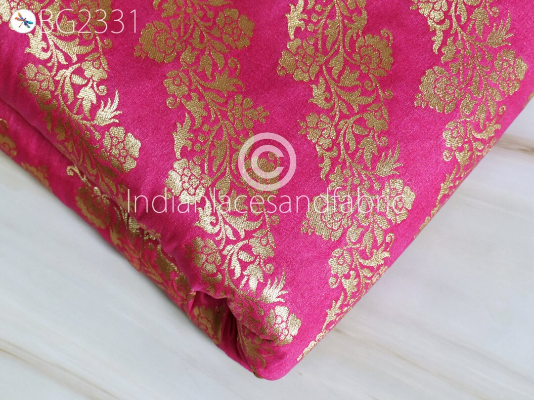 Pink Brocade Pink Brocade Fabric by the Yard Wedding Dress Jackets Indian - Etsy