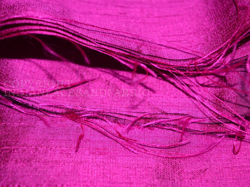 Hot Pink Black Pure Dupioni Silk Fabric Indian Raw Silk Fabric Etsy