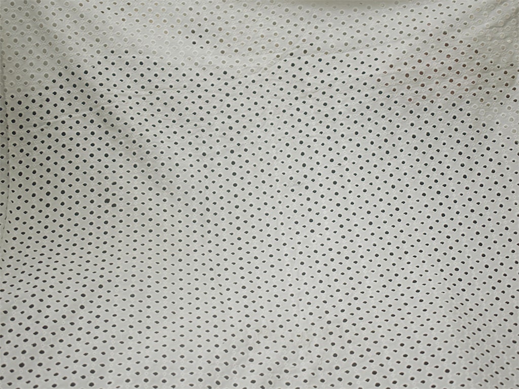 57 White Indian Embroidery Eyelet Cotton Lace Fabric by - Etsy