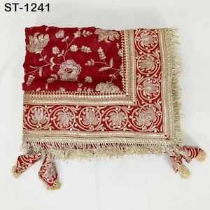Red Georgette Designer Dupatta for women, Bridal Wedding lehenga Chunni/Veil Sequin Scarf Indian Ethnic Dress Stole Ideal Gift Bridesmaid