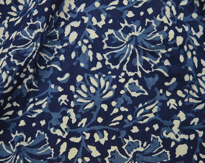 Indigo Block Print Fabric Indian Summer Dress Indigo Fabric Etsy