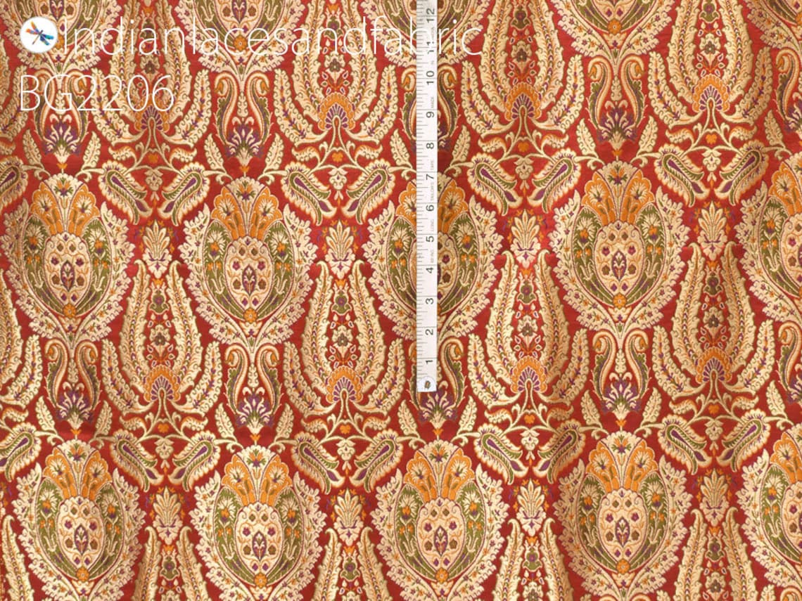 Red Silk Brocade 419 Fabric main image 1