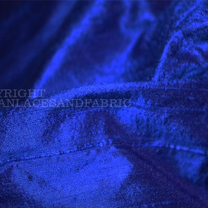 Royal Blue Pure Dupioni Fabric Raw Silk by the Yard Indian Wedding Dresses Pillowcases Drapery Curtains Cushion Cover Costume upholstery