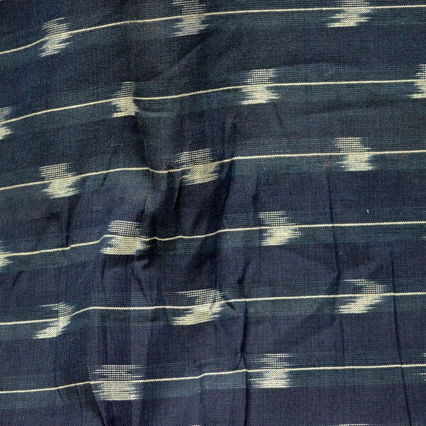 Navy Blue Ikat fabric Handloom Ikat Cotton Fabric by the Yard - Handwoven Ikat Crafting Sewing Ikat Fabric Summer Dress Cushion covers