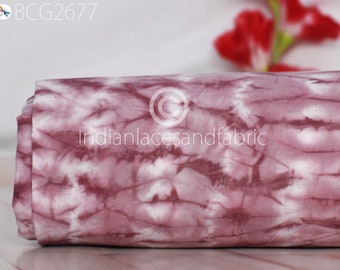 Indian Handmade Shibori Cotton Tie Dye Onion Color Dyed By Hand Summer Dresses Quilting Sewing Crafting Cloth Fabric By 2 Yard Home Décor