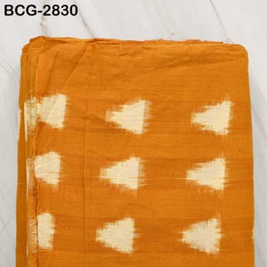 Yellow Ikat Fabric Yardage Handloom Upholstery Fabric Cotton sold by yard Double Ikat Home Decor Yarn Dyed Quilting Draperies Cushion Covers
