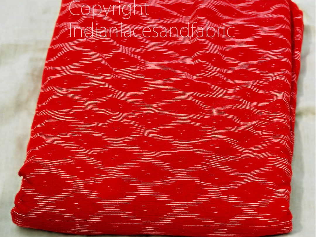 Red Ikat Fabric Yardage Handloom Ikat Cotton Sold by Yard Home Decor ...