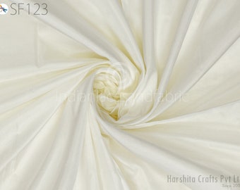 60 gsm Indian Ivory Soft Pure Plain Silk Fabric by the yard Wedding Bridesmaids Costumes Party Dresses Pillow Cushion Covers Drapery Curtain