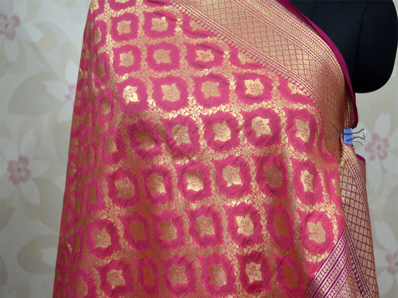 Banarasi Dupatta Long Wedding Silk Scarf Indian Brocade Scarf Women stole Christmas Gifts ethnic bohemian scarf Evening Scarves
