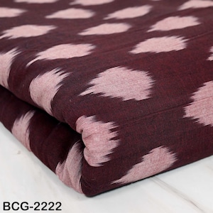 Bruin Ikat katoenweefsel knippen tot grootte Indiase handgeweven bekleding handgeweven quilten naaien Crafting zomerjurk