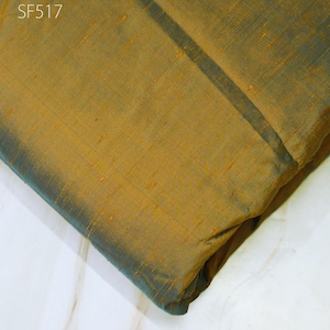 Iridescent Mustard Blue Pure dupioni Silk fabric by the Yard Indian Wedding Dresses Sewing Raw Silk bridesmaids Dolls Ribbon upholstery