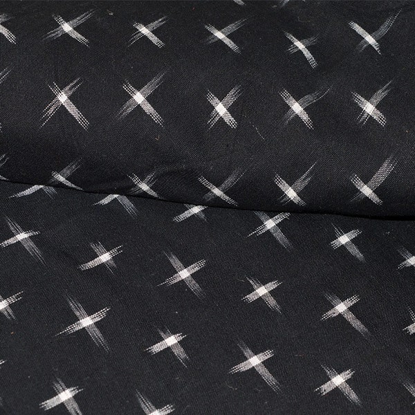 Ikat fabric, Handloom Ikat Cotton Fabric - Handwoven Ikat - Ikat in Black and White, Ikat Fabric by the Yard, Ikat Fabric for Home Decor