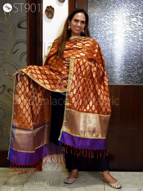 Banarasi dupatta deals with long dress
