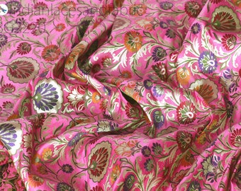 Fuchsia Brocade Fabric By Yard Banarasi Indian Bridal Wedding Dress Varanasi Silk Crafting Sewing Costume Lehenga Drapery Blouses Upholstery