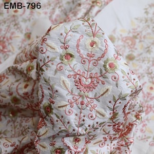 White Embroidered Fabric by the Yard Embroidery Wedding Dresses