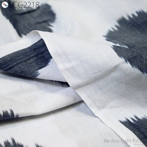 White - Maniabandha Ikat Weave Handloom Cotton Fabric