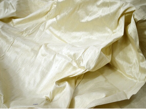 Creamy Ivory Dupioni Silk from India 44" Wide Elegant Fabric 1 Yard. 