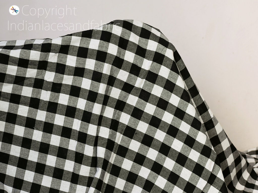 Black Ikat Cotton Fabric by Yard Indian Homespun Handwoven - Etsy