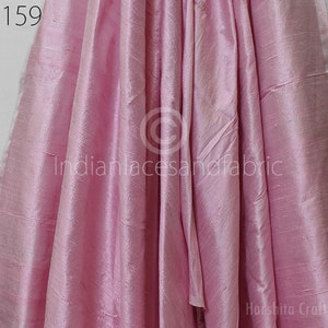 Indian Pink Pure Dupioni Plain Raw Silk Fabric by the yard Dupion Wedding Evening Dress Pillow Cushion Table Covers Crafting Sewing