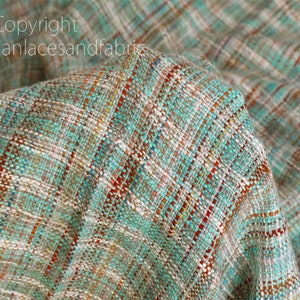 Indian Tweed Fabric Sold By The Yard Multi Color Woven Wool Blend Textile Designers Home Decor Bed Covers DIY Crafting Coat Dress Cushions