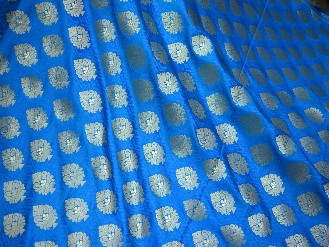Turquoise Silk Brocade 484 Fabric main image 0