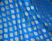 Turquoise Brocade Fabric by the yard Bridal Wedding Dress Indian Fabric Banarasi Brocade for lehenga Jackets Home Decor Table Runner Fabric