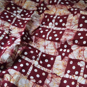 Batik-Druck-Baumwollgewebe, Kastanienbraun dunkles / Gelblich Brown Batik Stoff durch den Hof, indische Baumwollgewebe, Nahtmaterial,