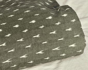Grey Ikat Fabric by yard Handloom Ikat Cotton Fabric Homespun Indian Ikat Fabric Handwoven Ikat for cushion cover summer dress fabric