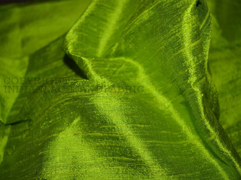 Spring Green Pure Dupioni Silk by the Yard Indian Raw Silk Etsy