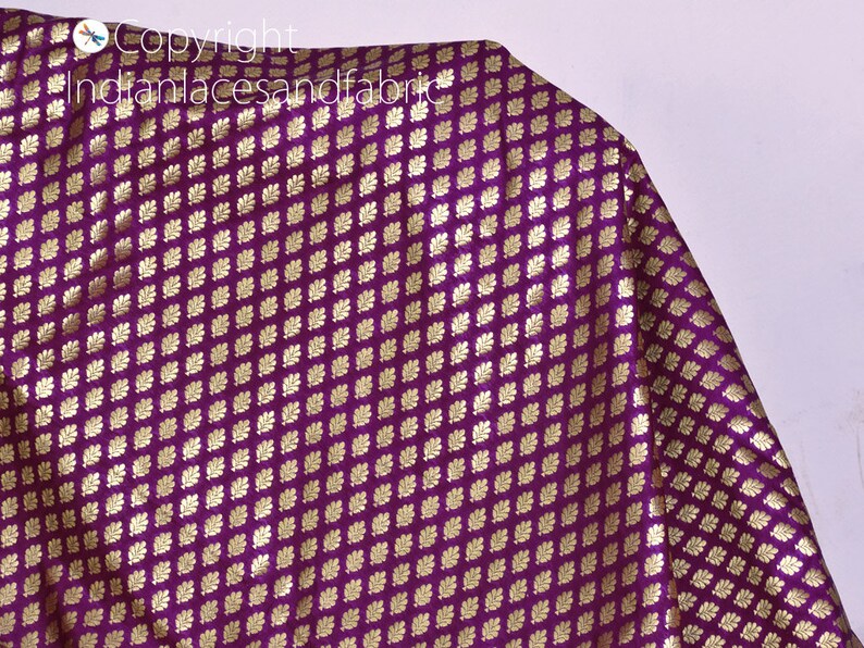 Purple Sewing Indian Brocade Fabric by the Yard Banaras Etsy