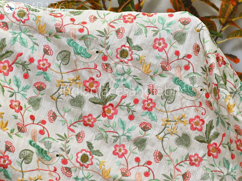 Indian Embroidery Fabric by the Yard Sewing DIY Crafting Etsy