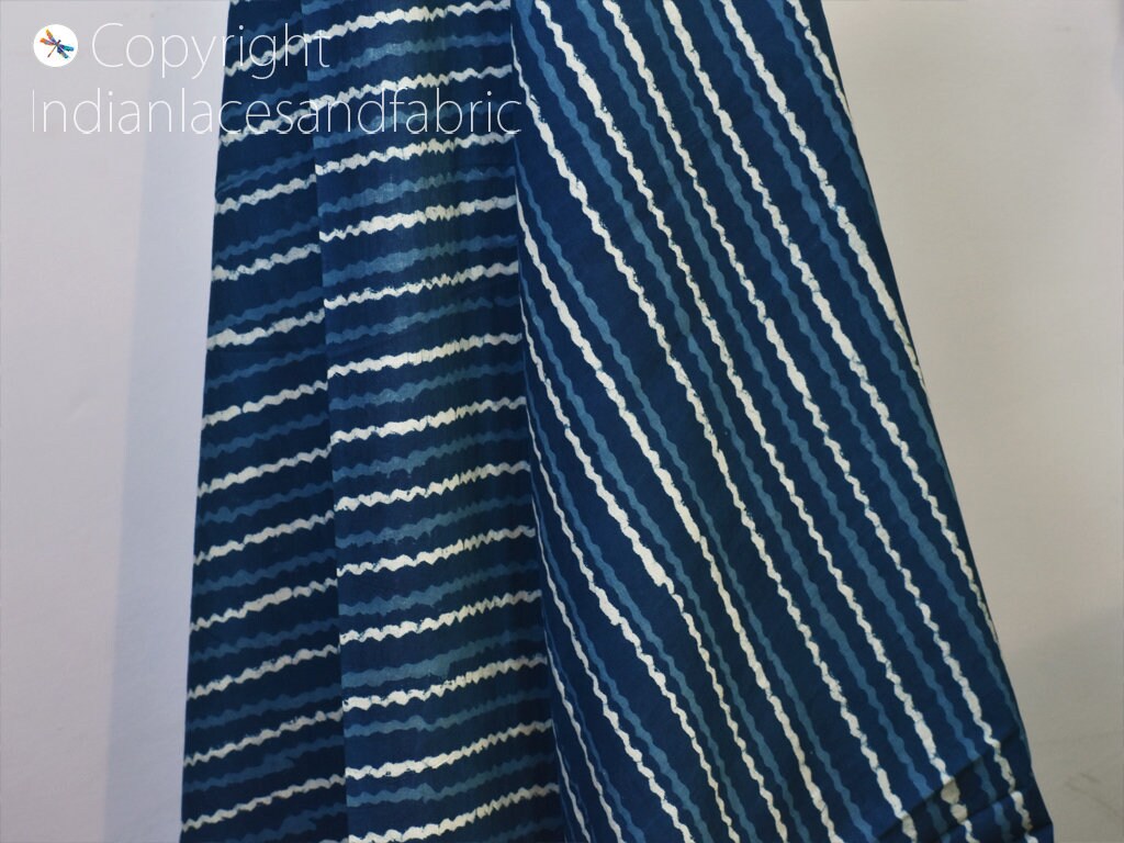 Tessuto Con Stampa Indiana A Blocchi 100% Cotone Su - Foto 9