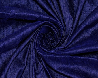 Navy Blue Indian Pure Dupioni Silk Raw Silk Fabric by the Yard Crafting Sewing Wedding Dresses Skirts Vest Coats Silk Pillow Cover Curtains