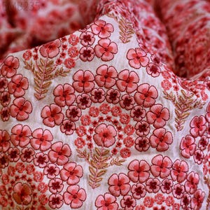Indian Embroidered Fabric by the yard Sewing DIY Crafting Embroidery Wedding Dresses Fabric Costumes Dolls Bags Cushion Covers Table Runners
