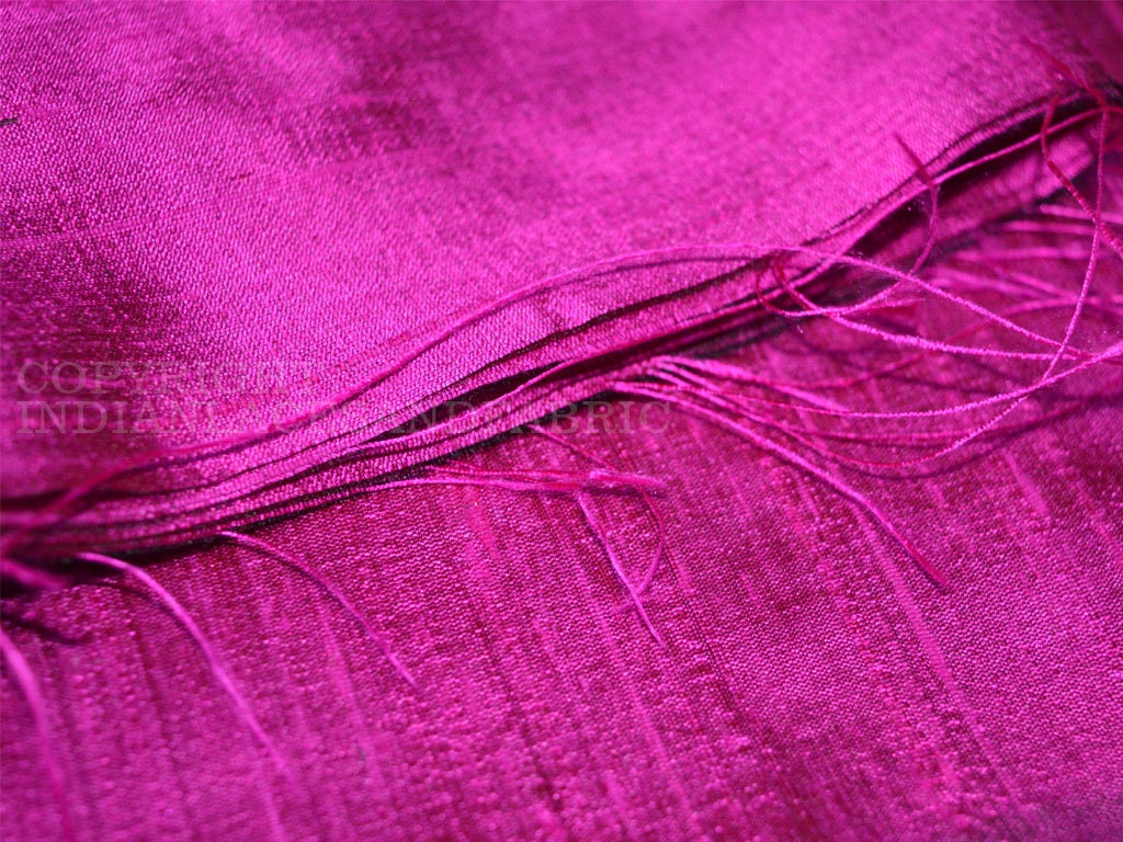 Hot Pink Black Pure Dupioni Silk Fabric Indian Raw Silk Fabric Etsy