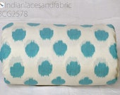 Turquoise Ikat Cotton Fabric Yardage Handloom Fabric Sold By Yard Summer Dress Material Home Decor Yarn Dyed Remnant Quilting Table Runners