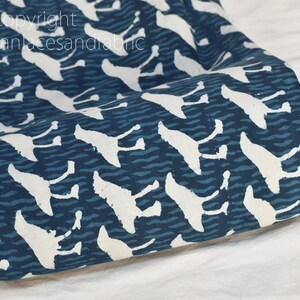 Indigo Blue Block Printed Cotton Fabric By The Yard Sewing Indian bohemian Quilting Crafting Curtains Summer Women Apparel Table Placements