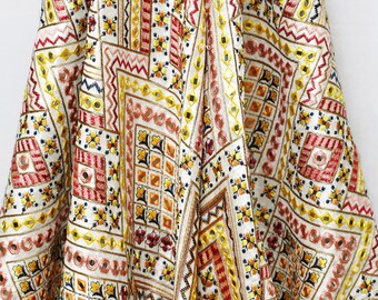 Indian Embroidered Viscose Dupioni Fabric by the Yard Sewing Crafting Wedding Dress Fabric Costumes Dolls Bags Cushion Covers Table Runners