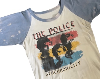 The Police Synchronicity 1983 Tour Raglan Baseball Tee sz Large Authentic Vintage Single Stitch Buttery Soft Double-Sided Rock T-shirt Sting