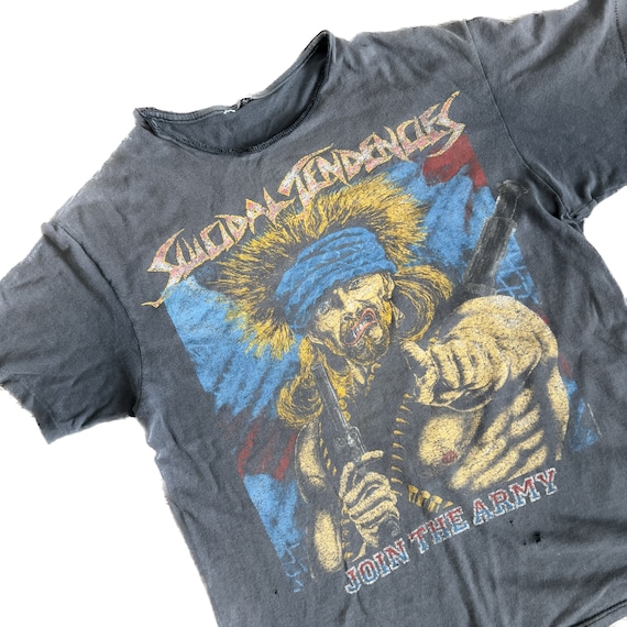 Vintage 1987 Suicidal Tendencies Join the Army Thrashed Tee Medium