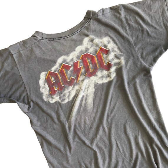 RARE 1970s AC/DC Thrashed Paper Thin Tee sz Large… - image 4