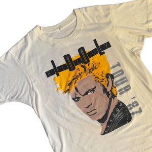 RARE Billy Idol “Whiplash Smile” Tour sz Large Authentic Single Stitch Screen Stars Buttery Soft Tee t-shirt Rock n Roll