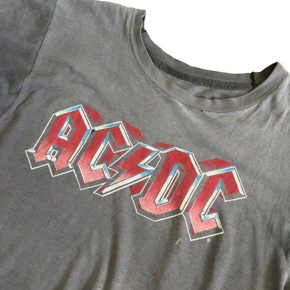 RARE 1970s AC/DC Thrashed Paper Thin Tee sz Large… - image 2