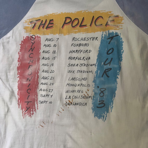 The Police Synchronicity 1983 Tour Raglan Basebal… - image 4