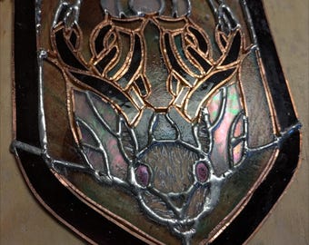 Patrón de Jackalope en vitrales