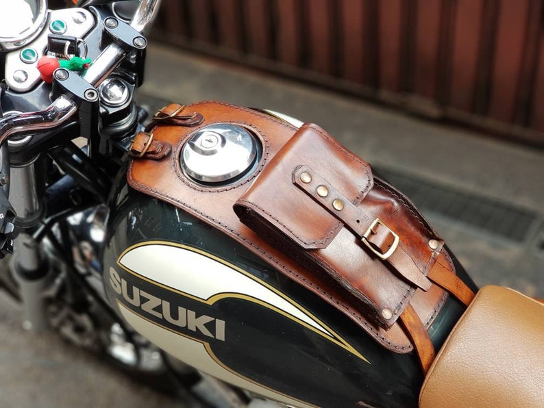 Suzuki Tu250x Leather Tank Belt and Documents Bag Cafe Racer E Etsy UK