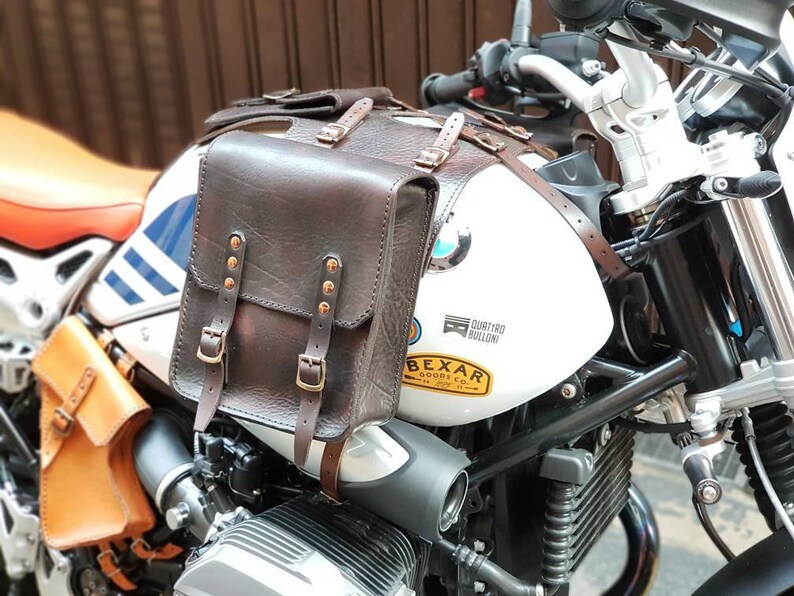 BMW r Nine T family leather tank bags with documents holder Etsy